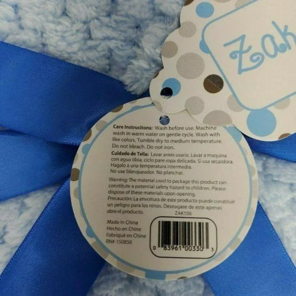 Zak And Zoey Soft Snuggly‎ Blue Blanket 30x40